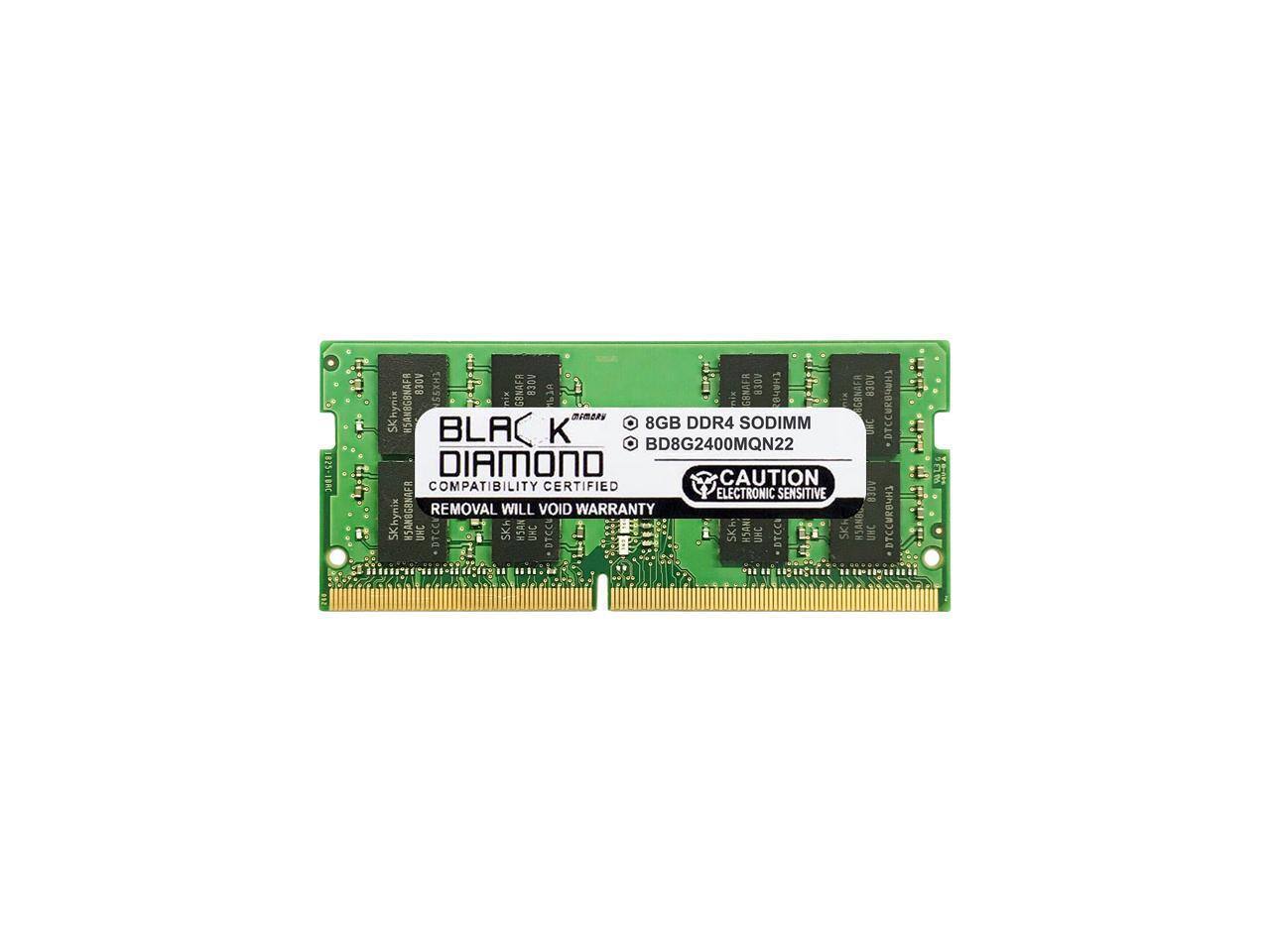 8GB DDR4 SODIMM  
BD8G2400MQN22  
BLACK DIAMOND  
COMPATIBILITY CERTIFIED  
CAUTION  
REMOVAL WILL VOID WARRANTY  
ELECTRONIC SENSITIVE AREA