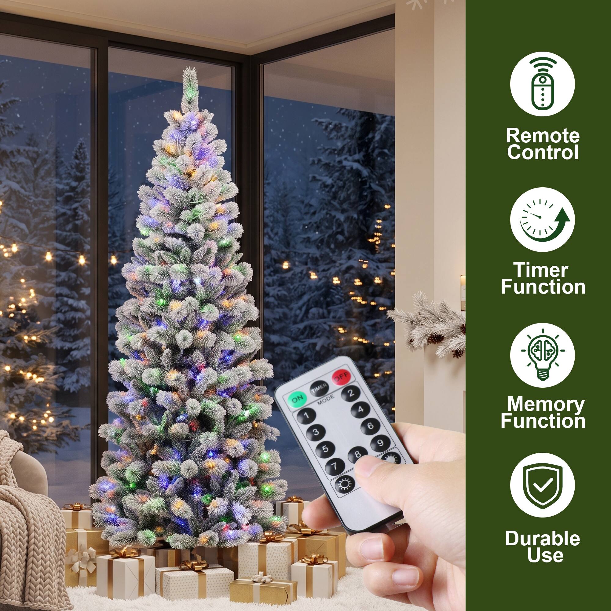 Remote Control  
Timer Function  
OFF TIMER 2 ON MODE 4 1 6 3 9 5 8 7  
Memory Function  
Durable Use