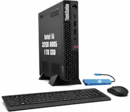 Lenovo - Upgraded - ThinkStation P3 Tiny Workstation Mini PC, ThinkCentre-Style Business Desktop, Intel Core i5, 32GB RAM, 1TB SSD, Win11Pro - Black