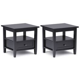 Simpli Home - Warm Shaker 20 inch End Table (Set of 2) - Black