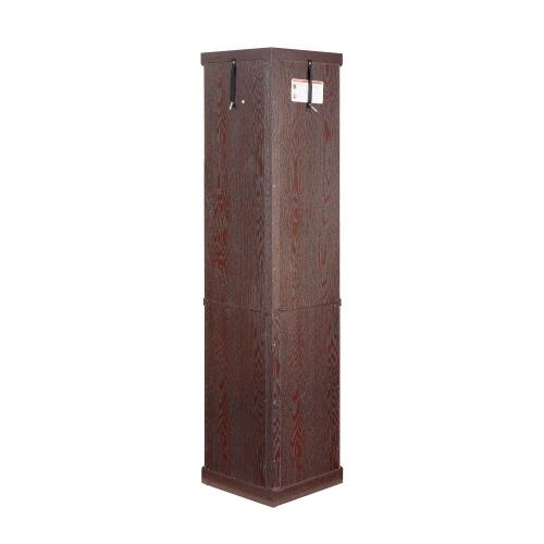 Alt View 5. LUCKY ONE - Freestanding Corner Lighted Curio Cabinet with Glass Shelves Display Case for Wine Bar Collectibles - Cherry.