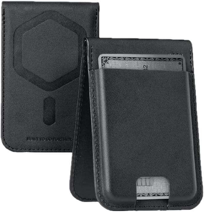 UAG - Slim Wallet PU Vegan Leather 5 Cards Holder with Kickstand, Metropolis Magnetic Wallet Compatible with MagSafe - Black
