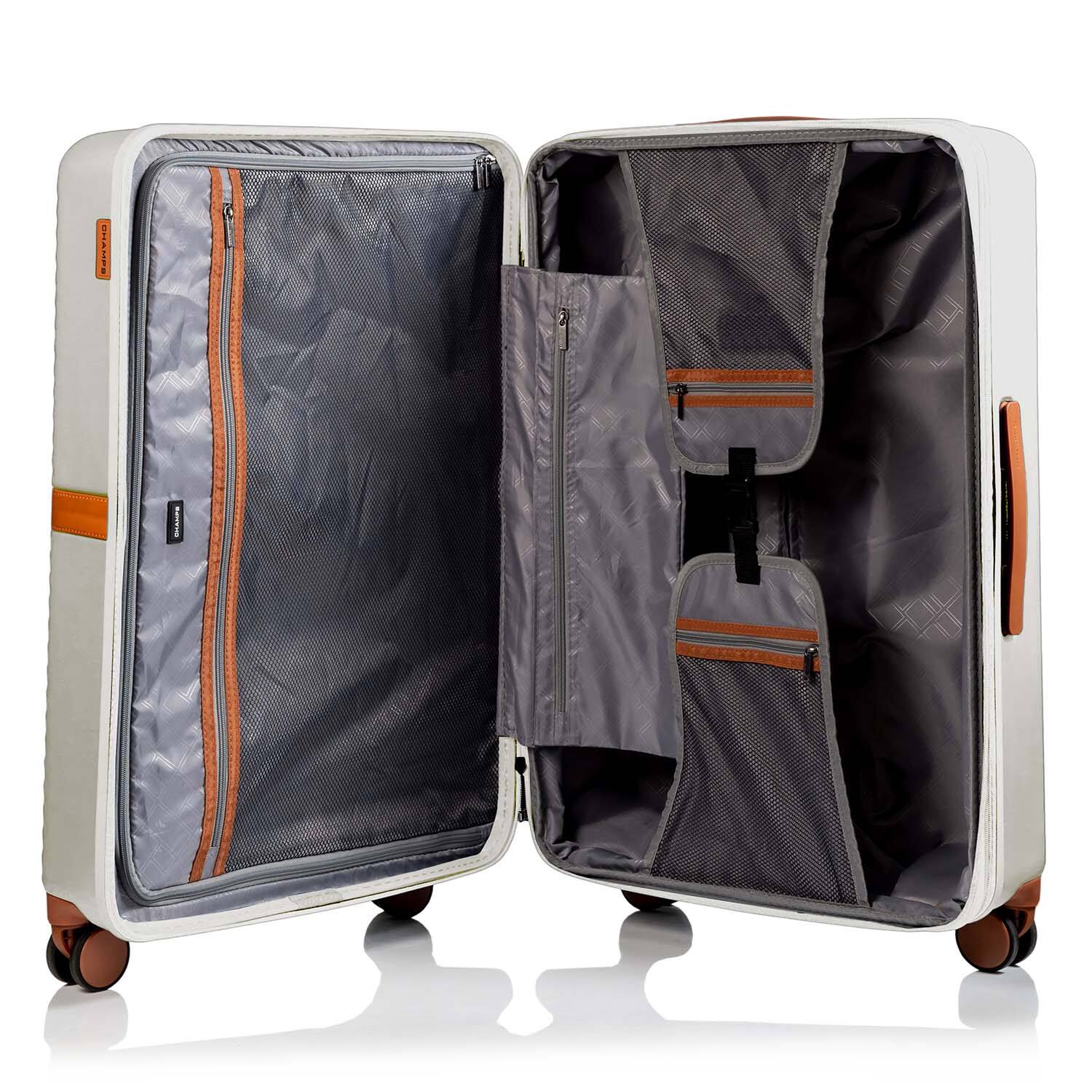 Left. Champs - Vintage II 3-Piece Luggage Set - Ivory.