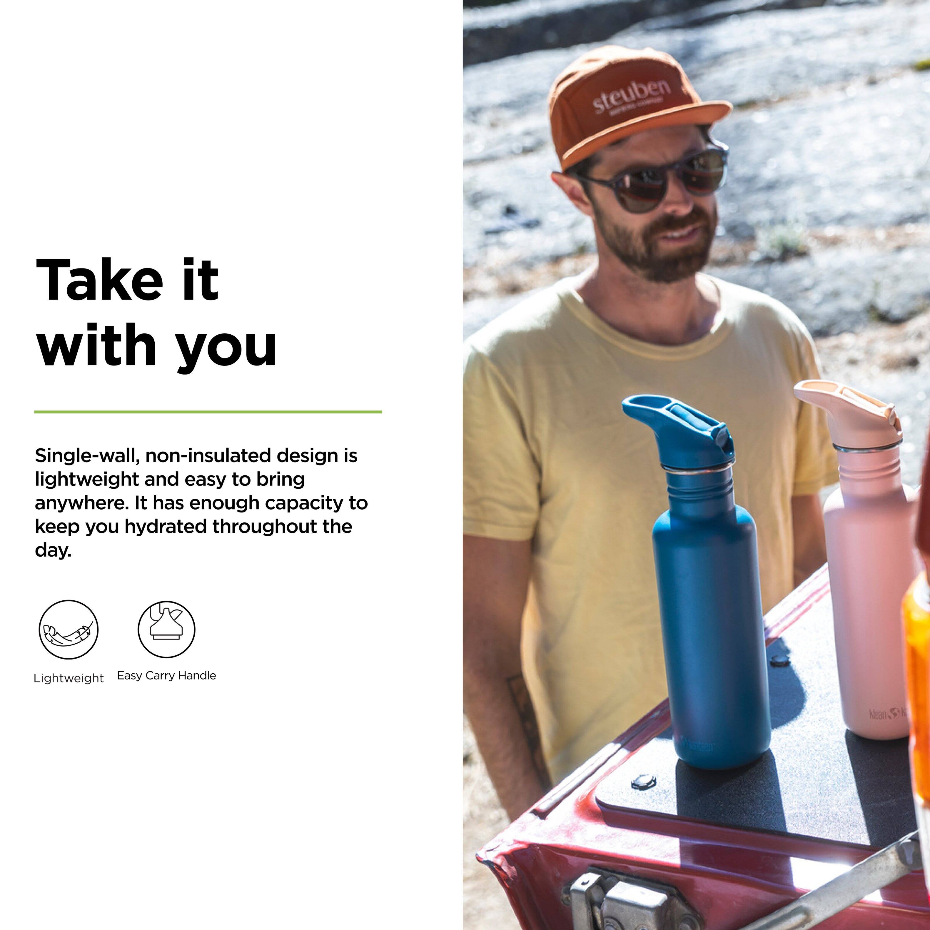 Take it with you

Single-wall, non-insulated design is lightweight and easy to bring anywhere. It has enough capacity to keep you hydrated throughout the day.

Lightweight Easy Carry Handle