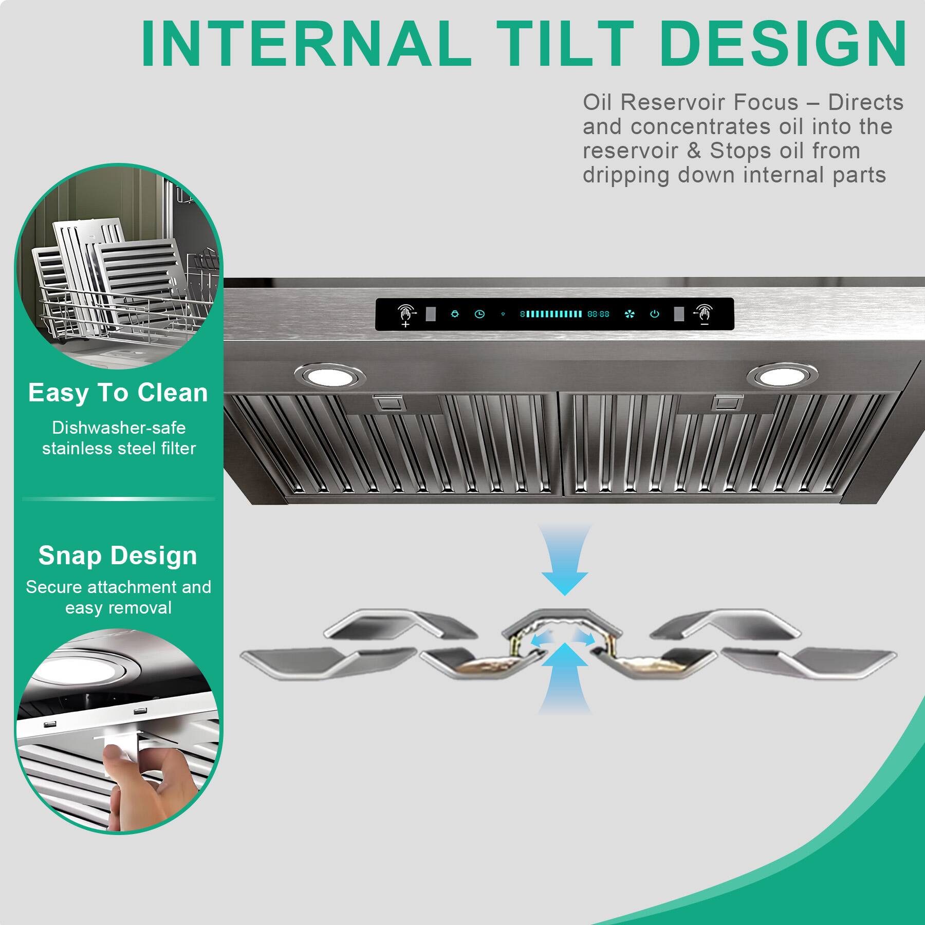 INTERNAL TILT DESIGN

Oil Reservoir Focus – Directs and concentrates oil into the reservoir & Stops oil from dripping down internal parts

Easy To Clean
Dishwasher-safe stainless steel filter

Snap Design
Secure attachment and easy removal