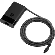 Front. HP - 65W USB Type-C Laptop Power Charger 671R3AA#ABA - Black.