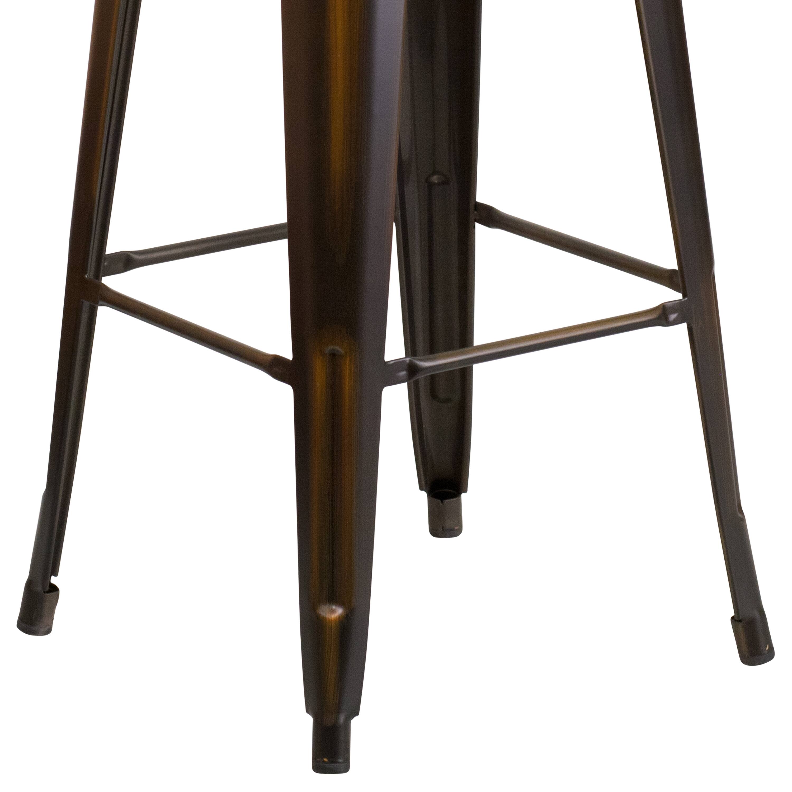 Alt View 5. Emma + Oliver - Commercial Grade 30"H Backless Distressed Colorful Metal Indoor-Outdoor Barstool - Copper.