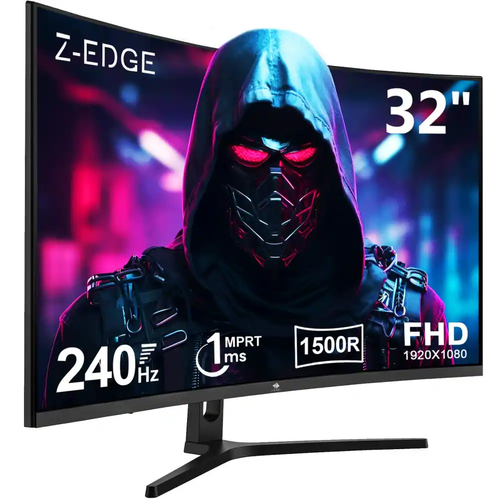 Z-Edge - UG32P 32" 1080P Curved Gaming Monitor, 240Hz, 1ms, HDR10, FreeSync Compatible, HDMI x 2, DP x 1 - Black