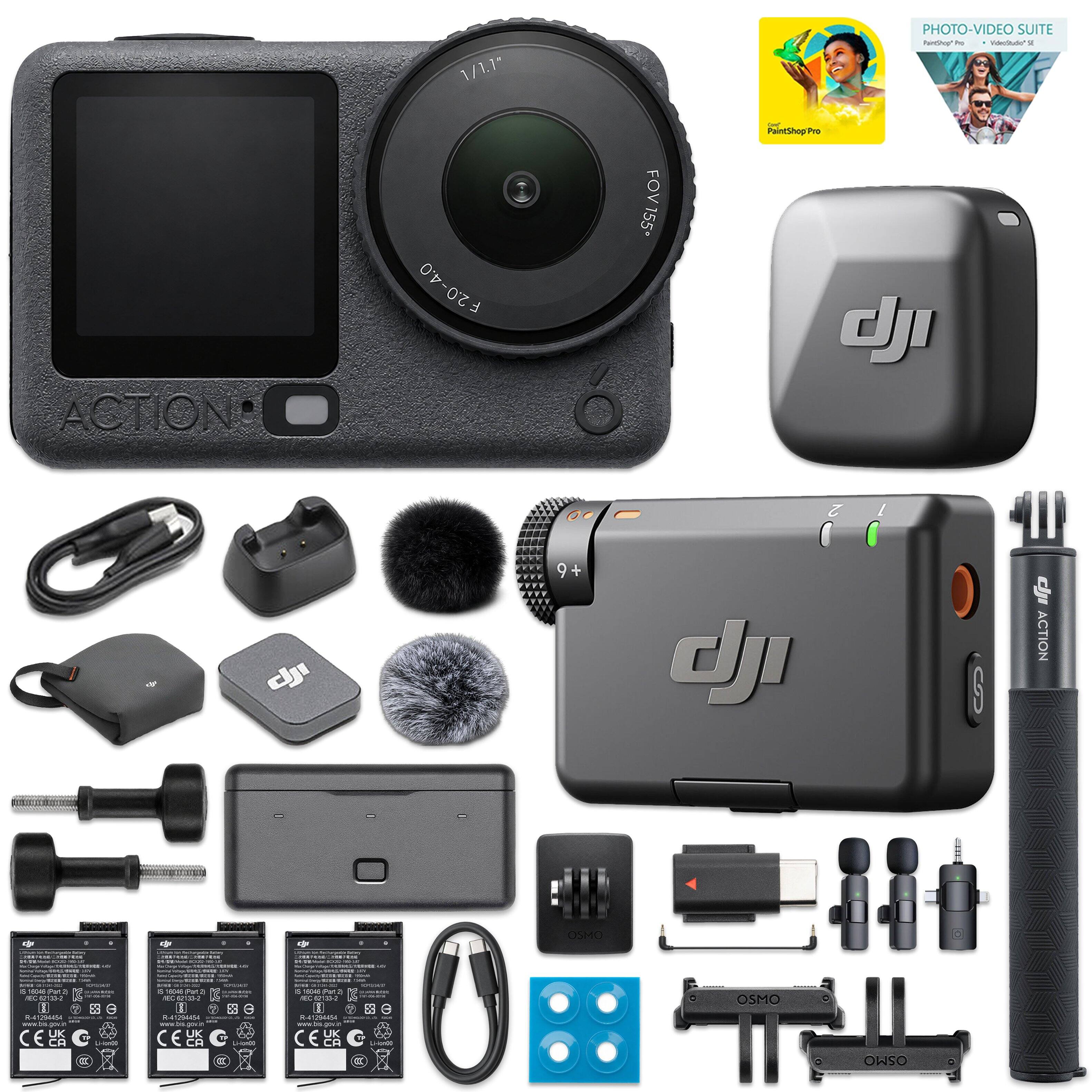 Bundle - Osmo Action 6 Adventure Combo & DJI Mic Mini Wireless System for Camera & Smartphone | 8K, 1/1.1" Sensor, Variable - Gray