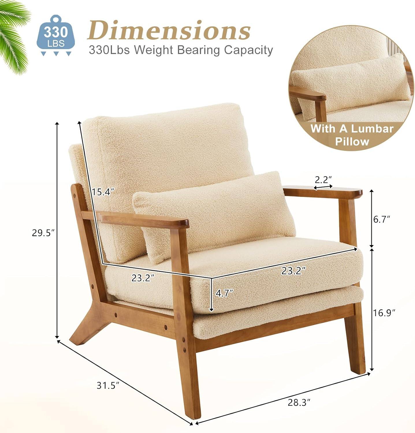 330 Dimensions LBS  
330Lbs Weight Bearing Capacity  
With A Lumbar Pillow  
15.4"  
2.2"  
29.5"  
6.7"  
23.2"  
4.7"  
23.2"  
16.9"  
31.5"  
28.3"