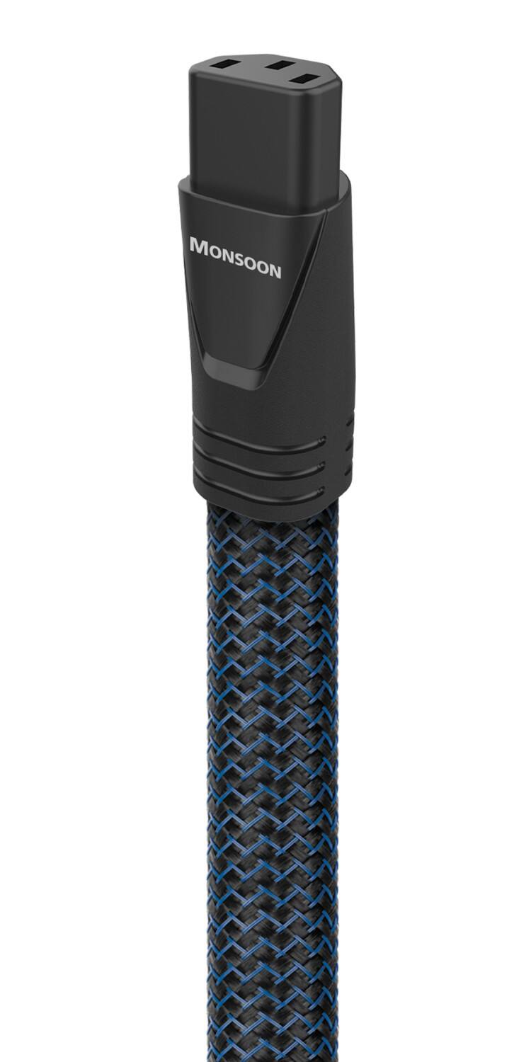 Alt View 12. AudioQuest - Monsoon 3.3' Power Cable with C13 to 3-Prong Wall Plug Connectors - Black.