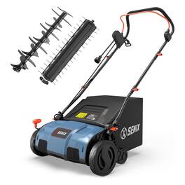 SENIX - 13 Amp 15" Corded Electric Dethatcher & Scarifier Combo - Blue
