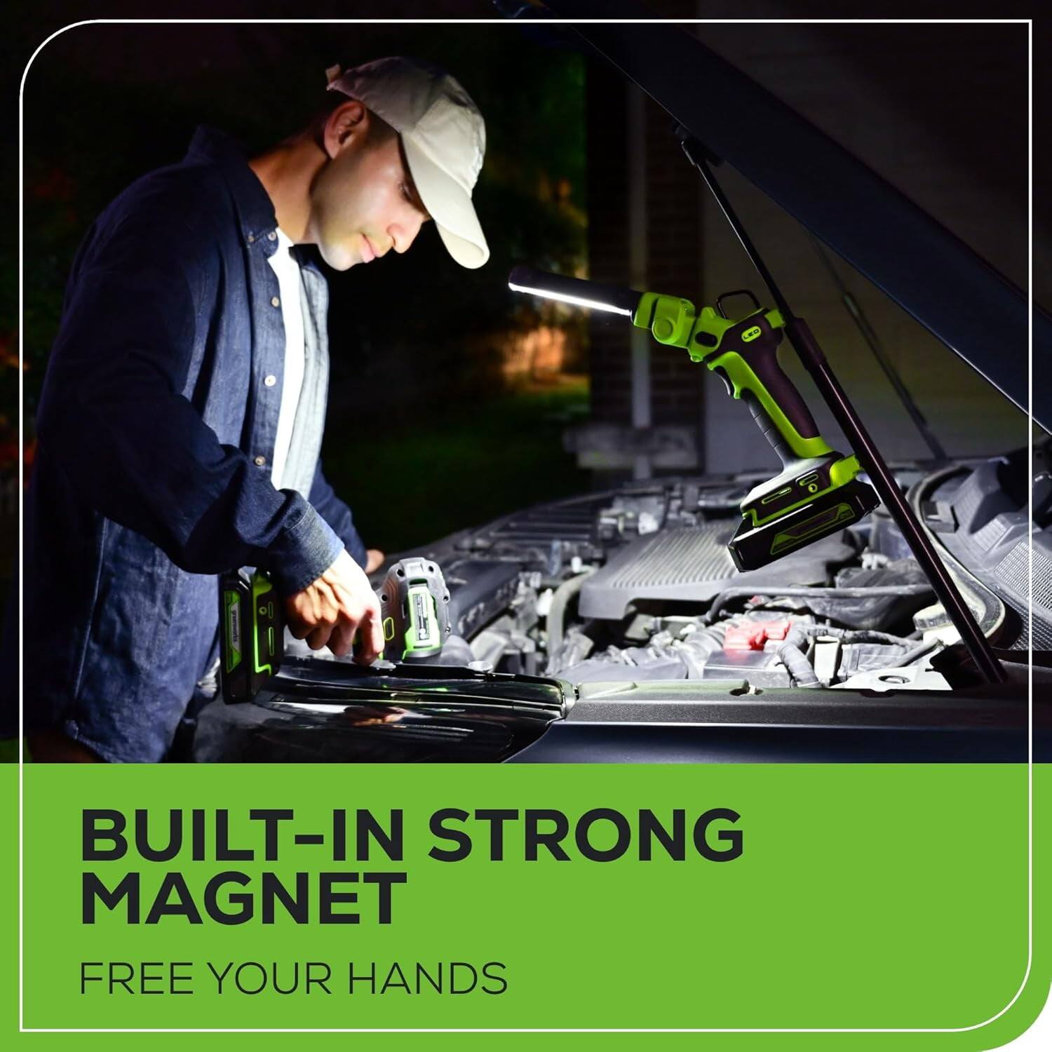 BUILT-IN STRONG MAGNET  
FREE YOUR HANDS