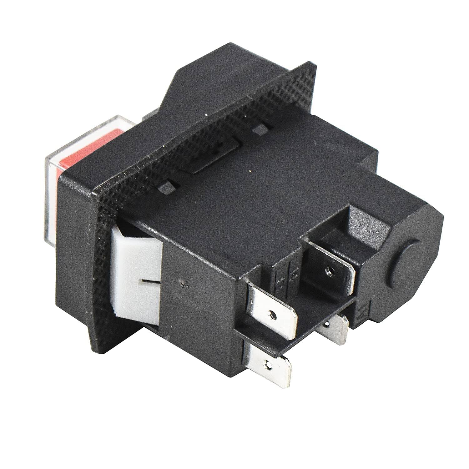 Back. HQRP - On-Off Magnetic Power Switch, 4-Pin 16 A 120 V UL Listed, for DeWalt DWE7490X DWE7491RS Table Saw - black.