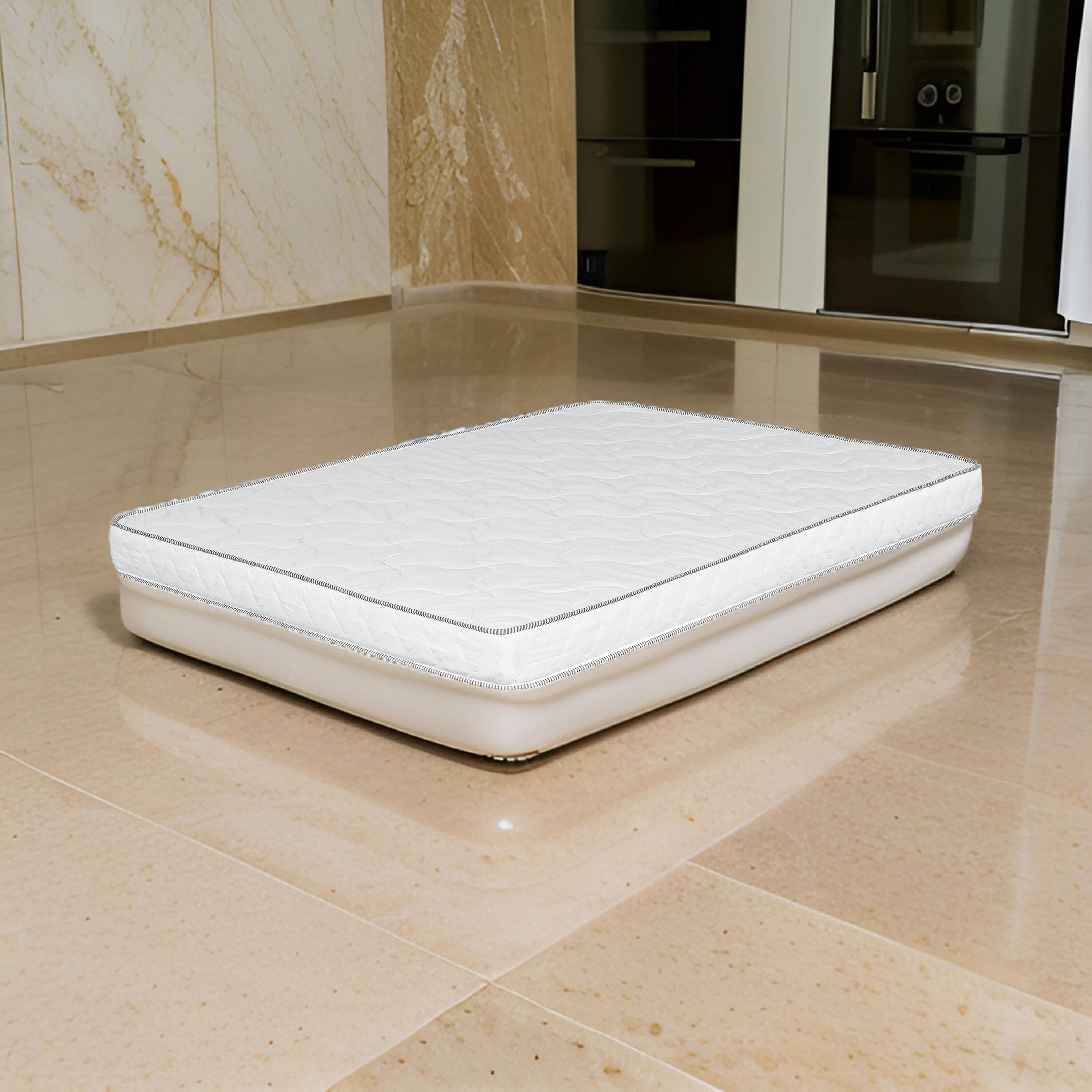 Alt View 2. Manhattan Lane - Sofi 6 Inch Full Size Reversible Mattress, Double Quilting, PU Foam Core - White.
