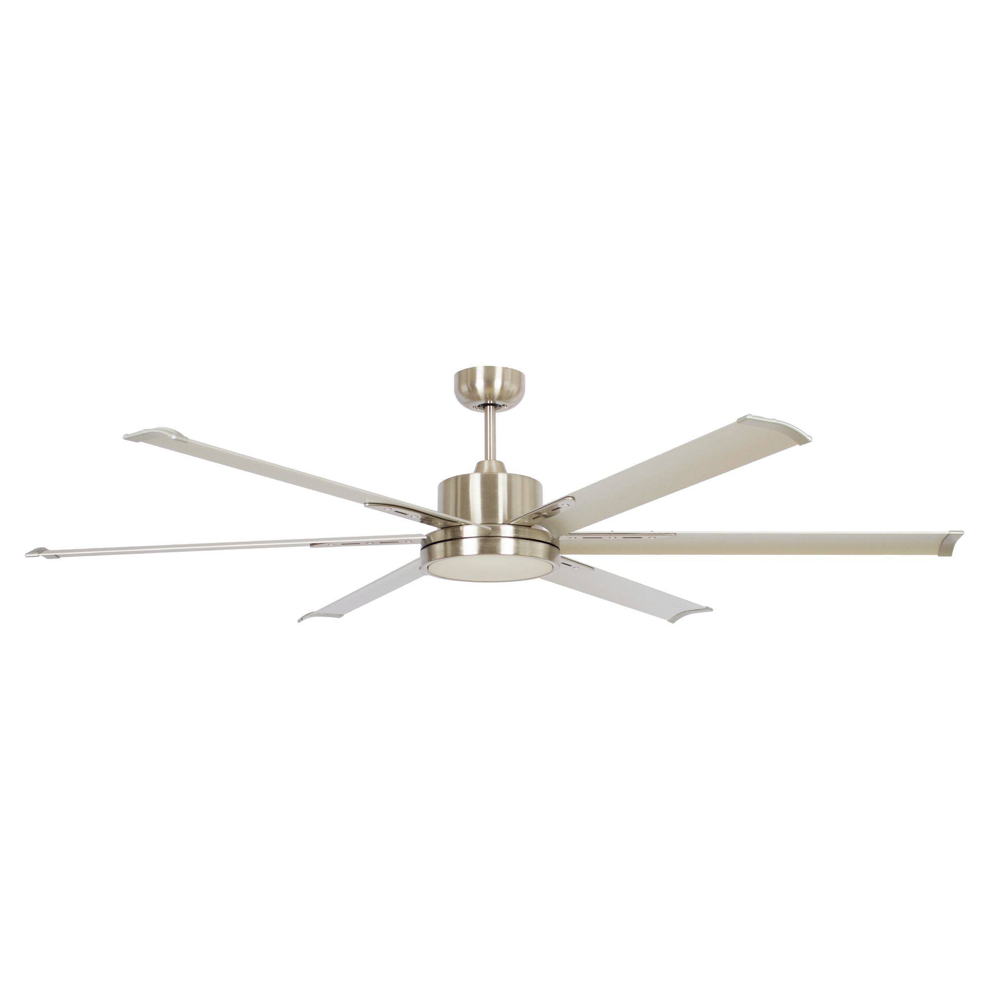 Back. Parrot Uncle - 65" Modern Silver LED Large Ceiling Fan with Remote Control - Nickel.