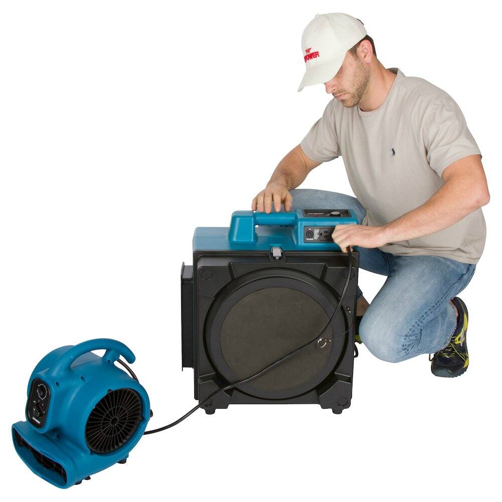 Back. XPOWER - 3 Stage Filtration HEPA Purifier System, Negative Air Machine, - Blue - Blue.