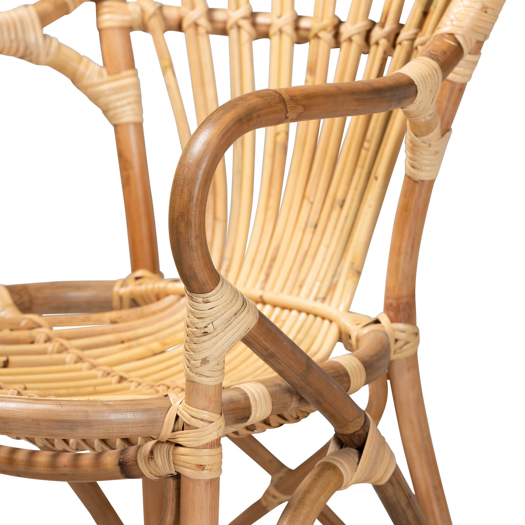 Alt View 2. bali & pari - Sheraton Modern and Contemporary Natural Finished Rattan Dining Chair - Natural.