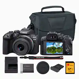 Canon - EOS R10 Mirrorless Camera with RF-S 18-45mm Lens and Accessories Bundle