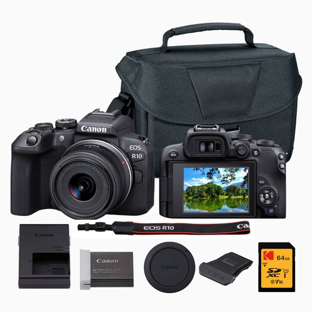 Canon RF-518:45mm LENS EV203 is STM  
EOS R10  
LIVON  
INFO 50  
Canon  
EOS R10  
ca  
CHARGE FULL  
Canon - PACK LP-617 7.2VING 040MAMILIA  
Canon  
none  
64GB LOCK XC I V10
