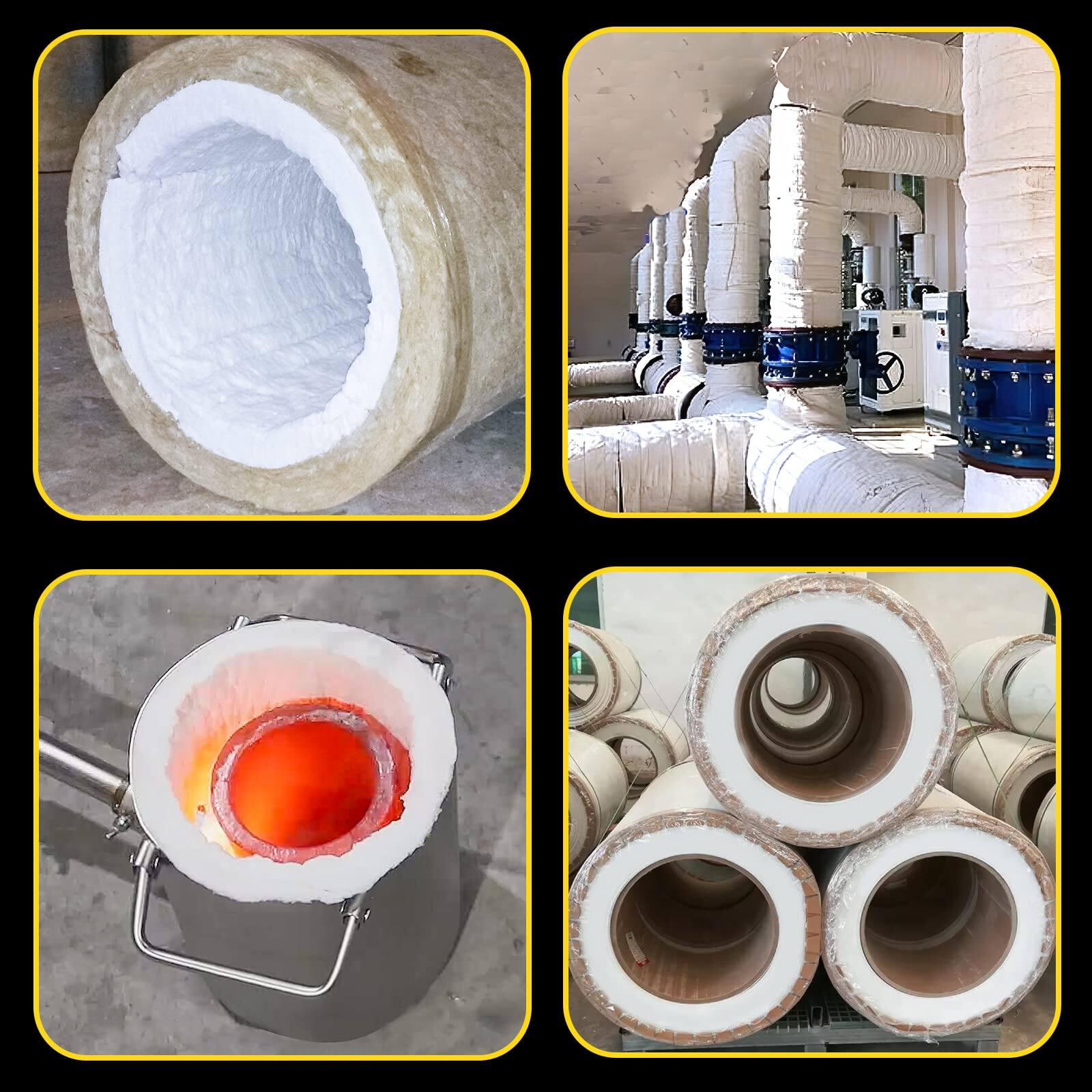 Alt View 3. JETRANSPORT - 32" X24" X1" (thick) Ceramic Fiber Blanket Fireproof Insulation Baffle Rated To 2400f High-temperature - 60'' x24'' x1'' /1 Pieces.