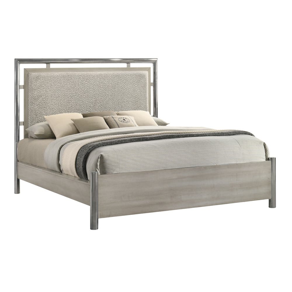 New Classic Furniture - Lennox Wood Size Panel Bed in Gray - Gray