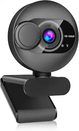 Core Tech - Full HD 1080p USB Webcam with Noise-Reducing Microphone, Privacy Cover, Wide-Angle Lens and Auto Light Correction - Black