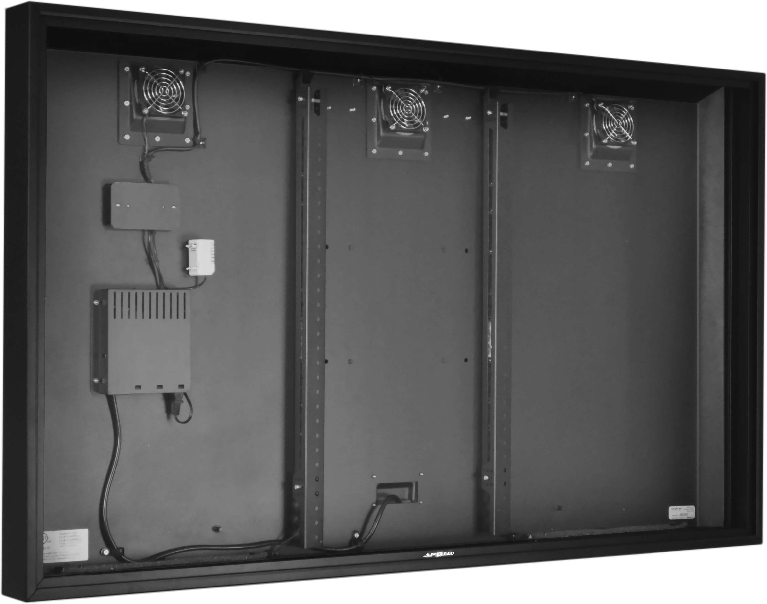 Angle. Apollo Enclosures - Apollo 75" Deluxe Direct Sun Outdoor TV Enclosure for 70" to 75" TVs, Quality Aluminum Construction, UL/CSA certified - Black.