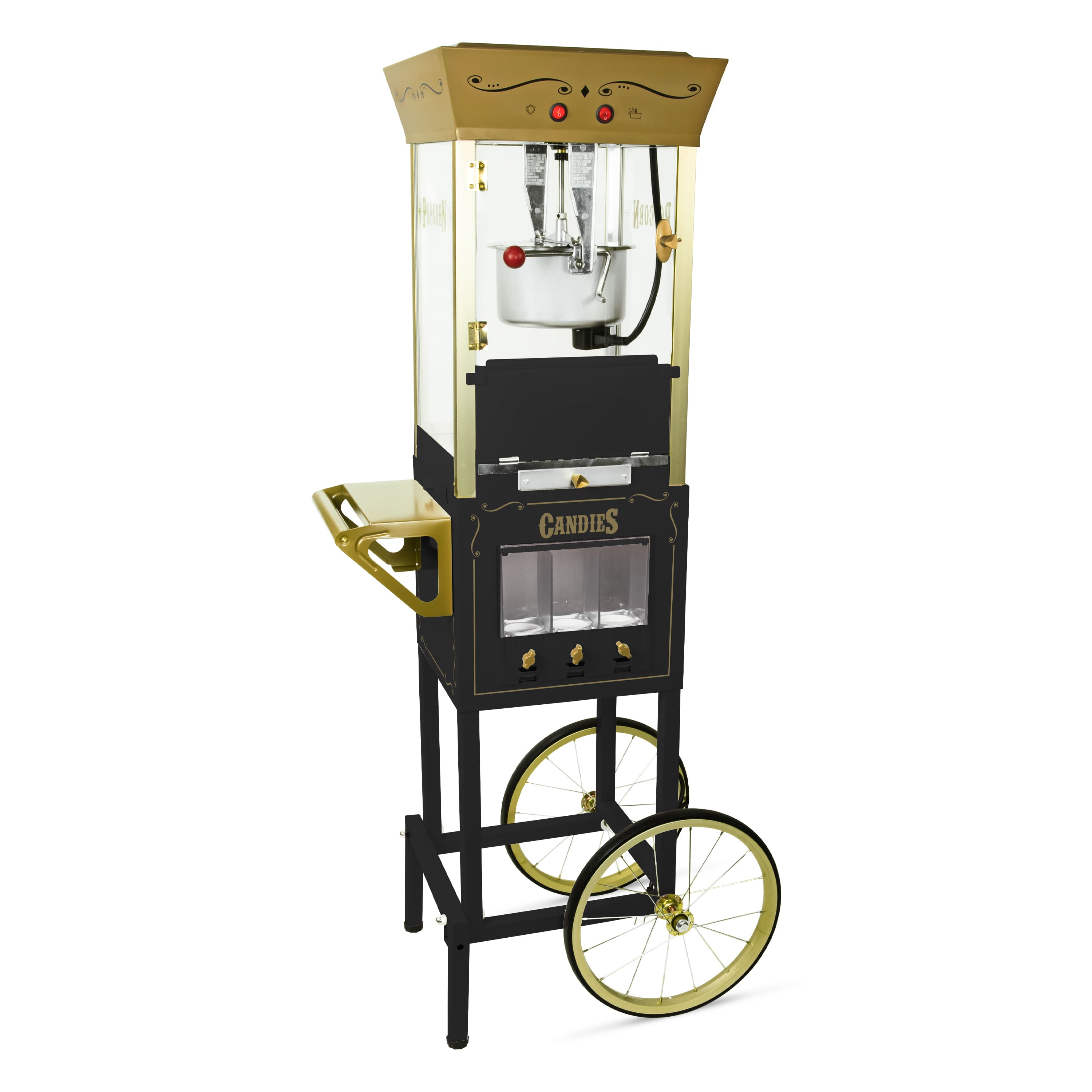 Alt View 5. Nostalgia - 53-in. Popcorn Cart with Candy Dispenser - Black.