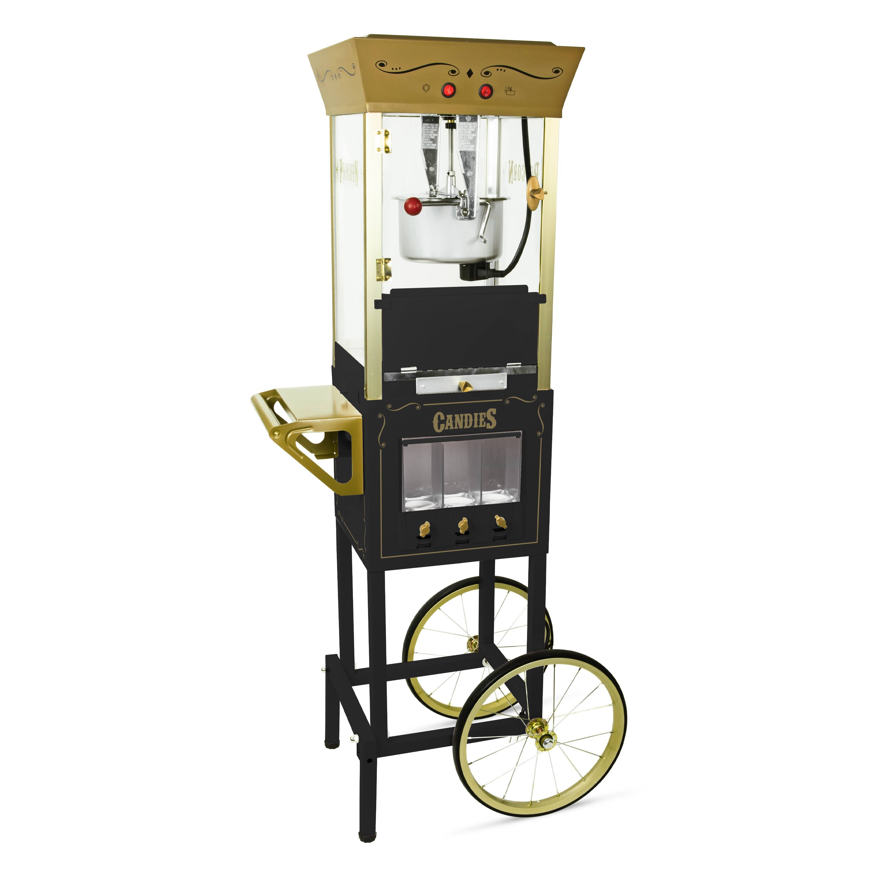 Alt View 5. Nostalgia - 53-in. Popcorn Cart with Candy Dispenser - Black.