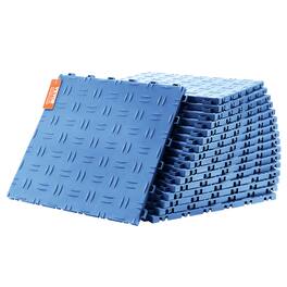 VEVOR - Garage Tiles Interlocking, 12 x 12 x 0.53 inch 25 Pack Garage Floor Covering Tiles, Non-Slip Double-Sided Texture Garage - Blue
