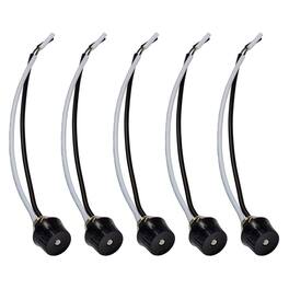HQRP - 5-Pack Round Rotary On-Off Canopy Switch, 3/8 in Threaded Bushing, 18 AWG Leads, 125 V 3 A - Black