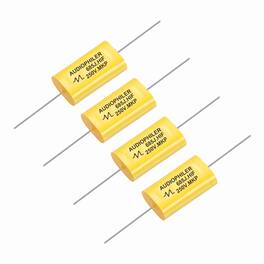 Unique Bargains - 4pcs 6.8uF High-Frequency Divider Capacitor, 266V Audio Speaker Crossover Non-Polarity Polypropylene MKP Film Capacitors - Yellow