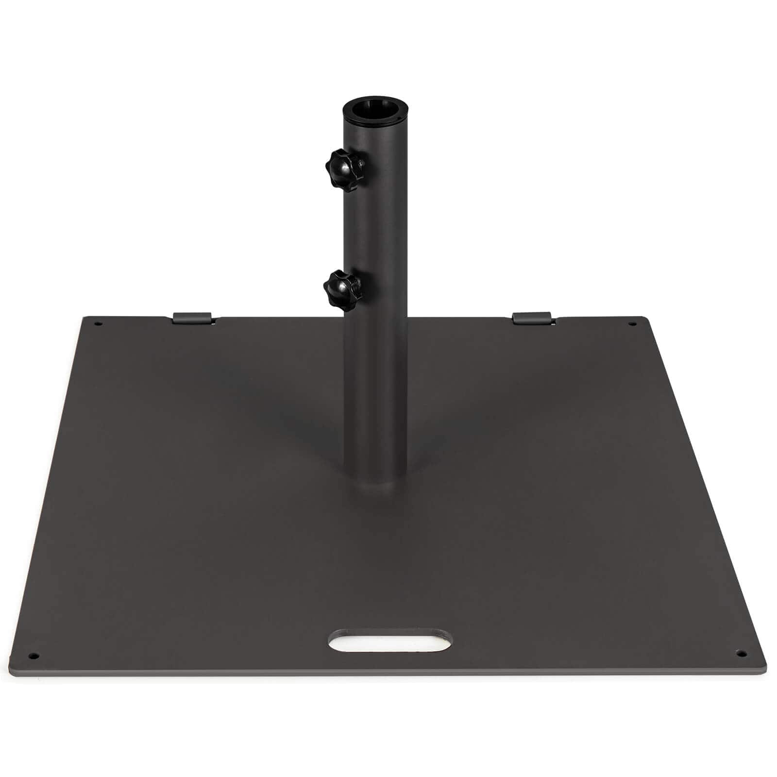 Costway - 50 LBS Patio Umbrella Base Stand 24" Outdoor Square Market Handle Wheel - Black