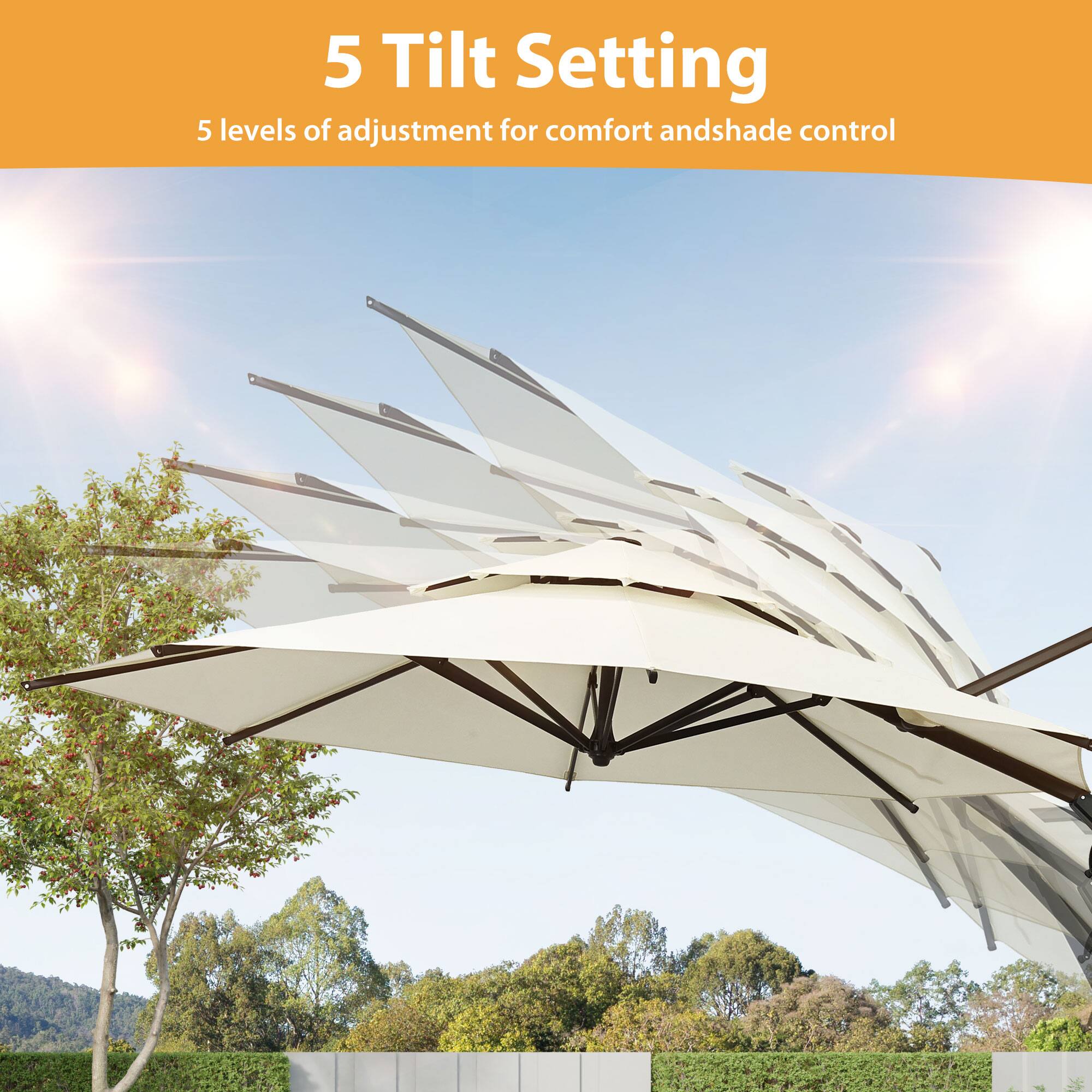 5 Tilt Setting  
5 levels of adjustment for comfort and shade control