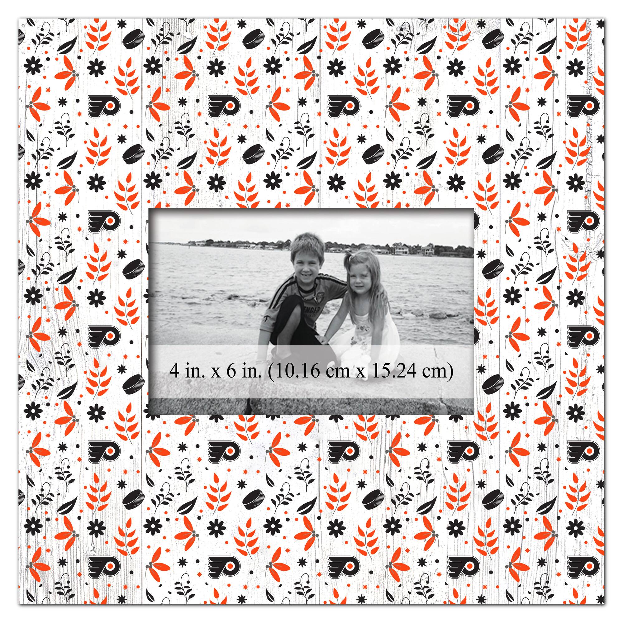 Philadelphia Flyers 10'' x 10'' Floral Pattern Frame