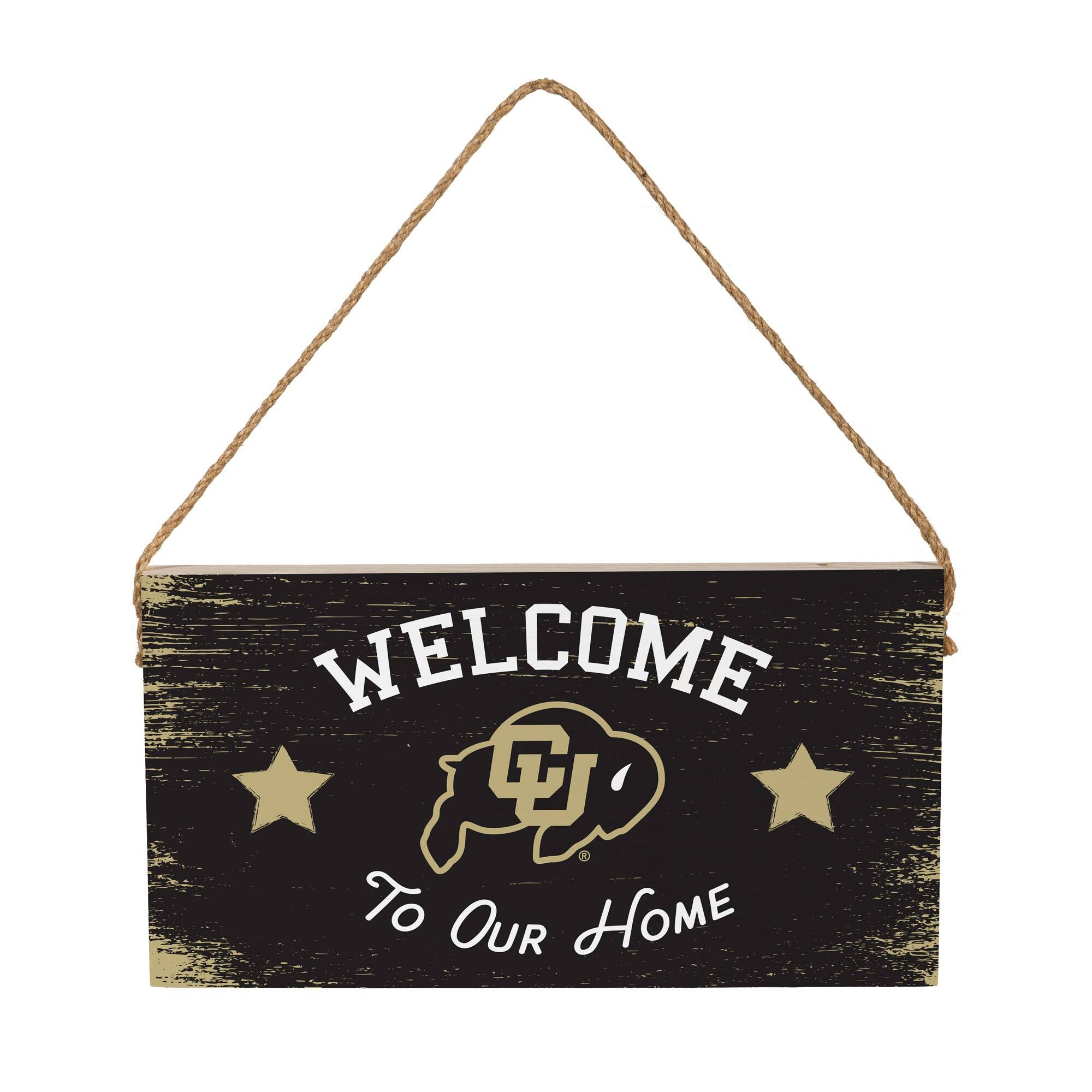 Colorado Buffaloes 6" x 11" Welcome Home Wood Wall Sign with Rope Hanger