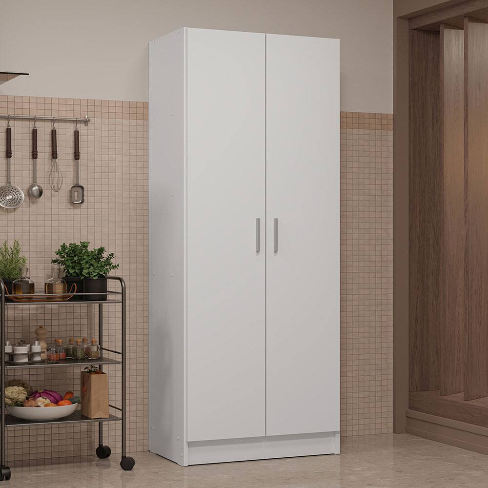Angle. Madesa - Madesa Kitchen Pantry Storage Cabinet 2 Doors with 5 Utility Shelves 23"L Wooden Organization Unit for Kitchen - White - White.