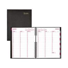 Brownline - CoilPro Weekly Appointment Book in Columnar Format 11 x 8.5 Black Lizard Look Cover 12 Month Jan to Dec 2026