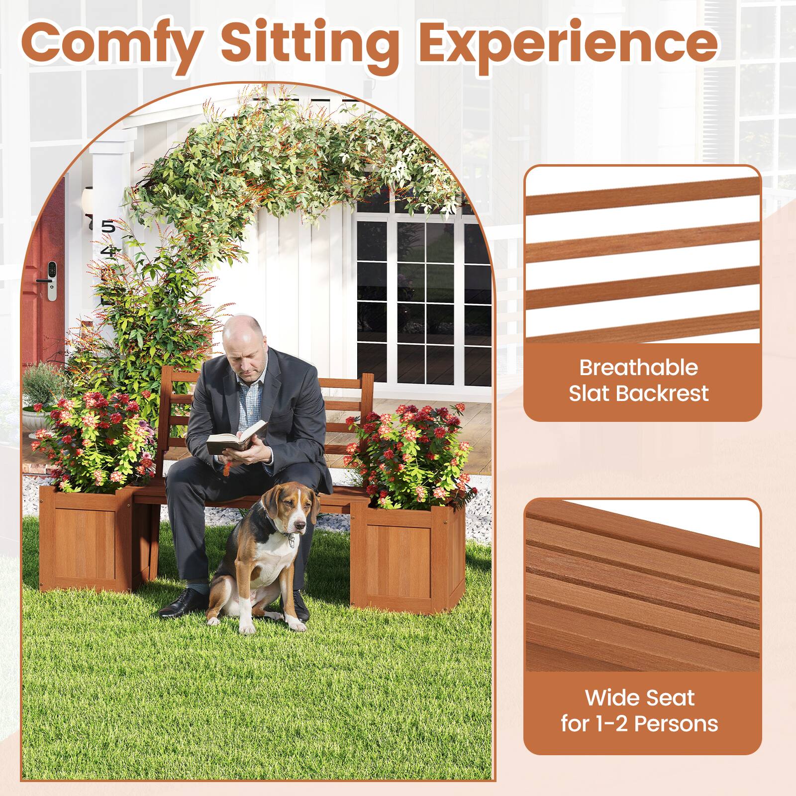 Comfy Sitting Experience

- Breathable Slat Backrest
- Wide Seat for 1-2 Persons