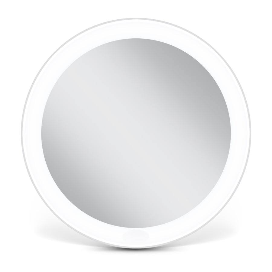 Zadro - Rechargeable LED Lighted Compact Mirror with 3X Magnification, Travel Mirror - White