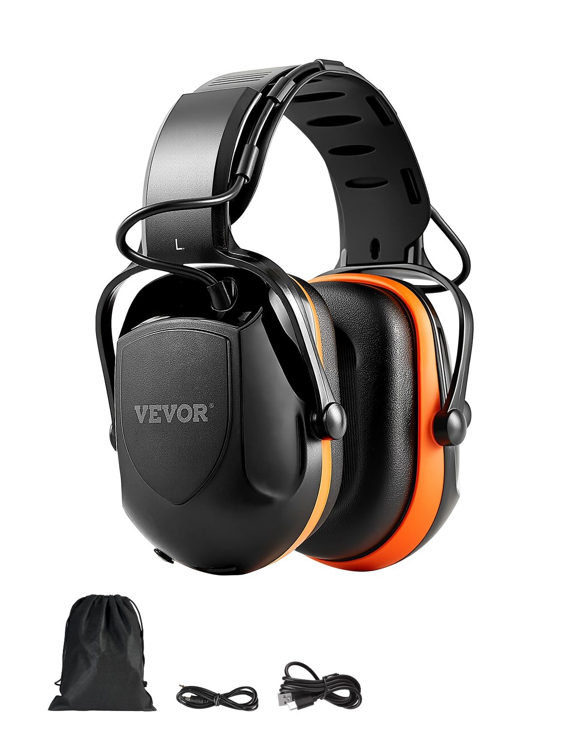 VEVOR - Safety Earmuffs, Electronic Ear Muffs with 5.1 Bluetooth Technology Ear Protector, Noise Reduction Headphone NRR23dB - Black