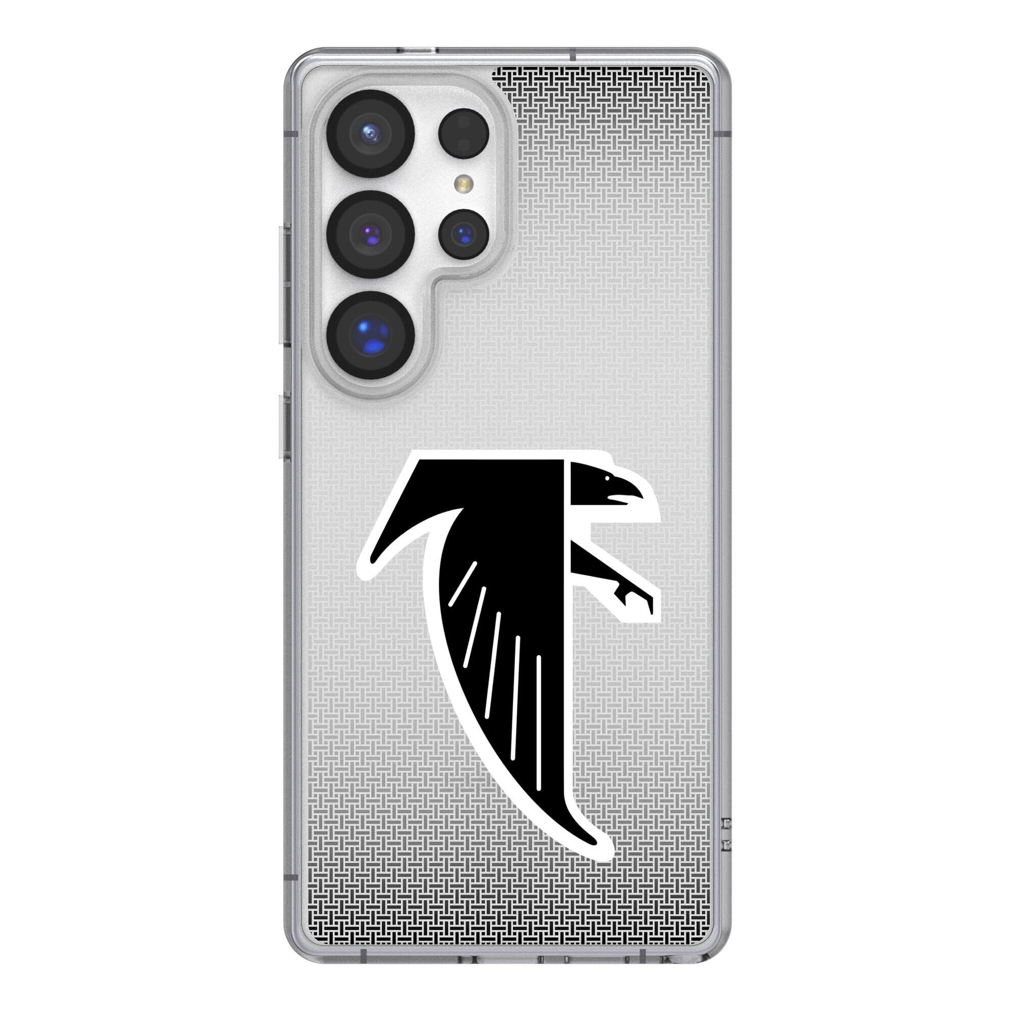 Front. Keyscaper - Atlanta Falcons Linen Logo Galaxy Clear Case - S23 Ultra - Multicolor.