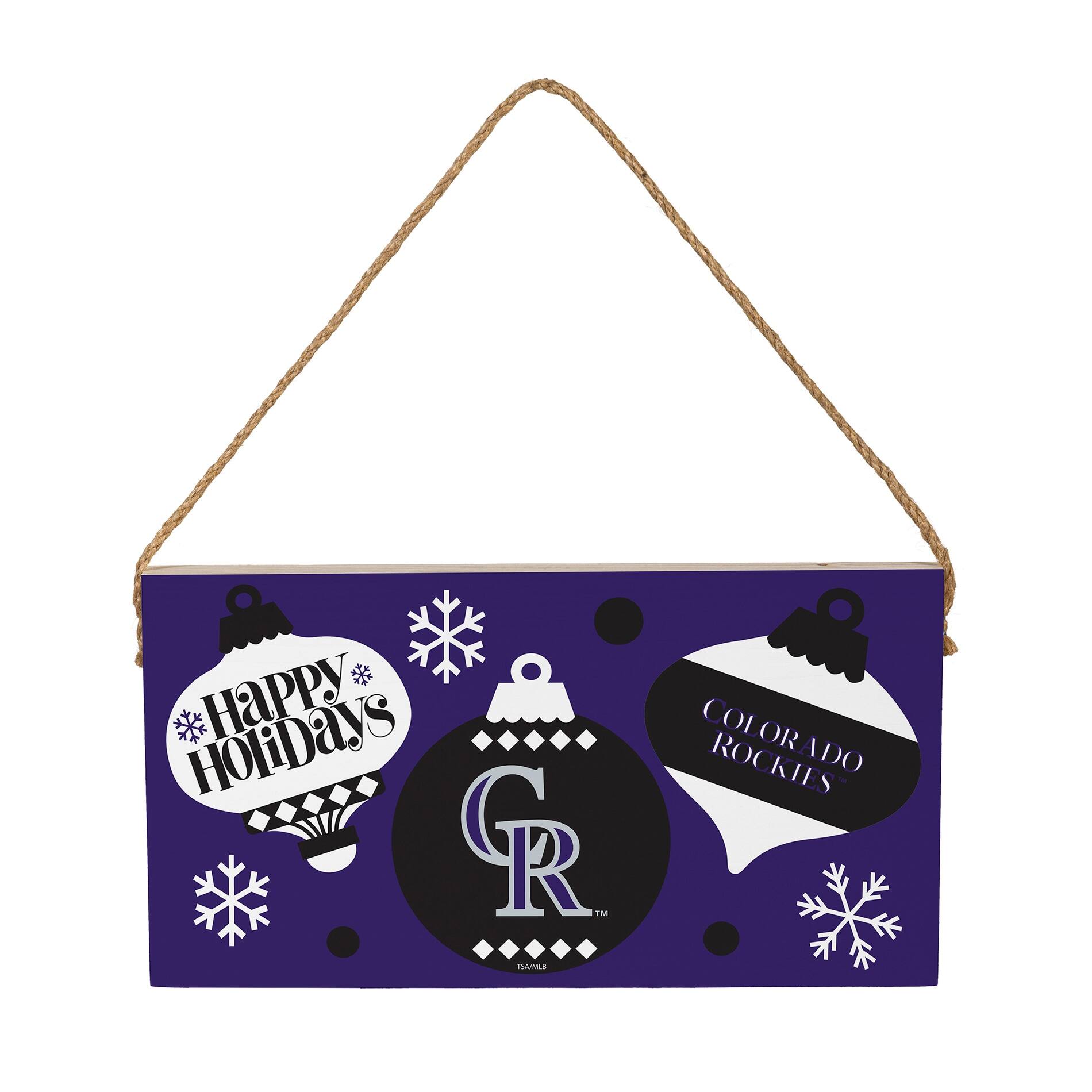 Colorado Rockies 6" x 11" Holiday Wood Wall Sign