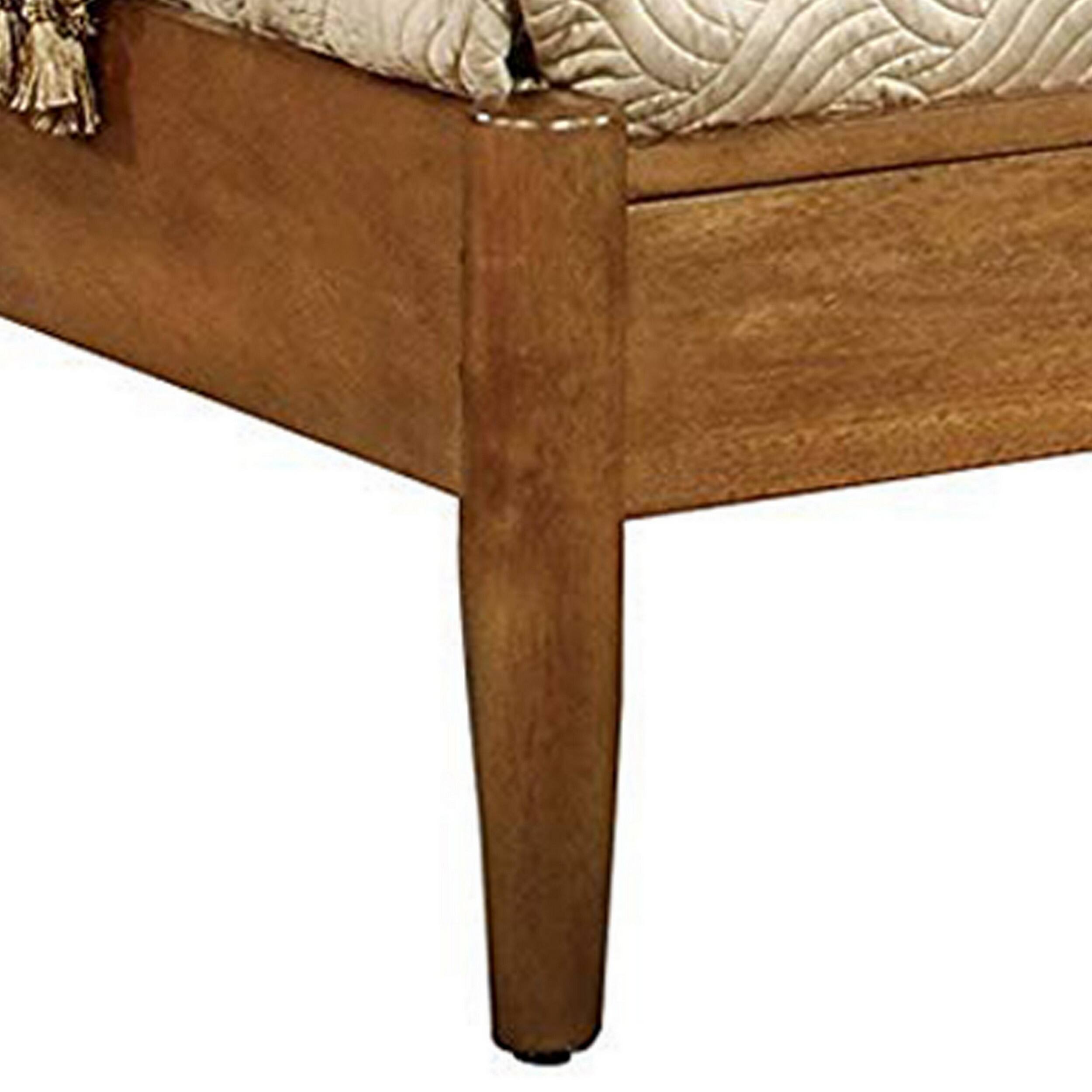 Alt View 1. Manhattan Lane - Wooden California King Size Bed with Panel Headboard, Oak Brown - Brown.