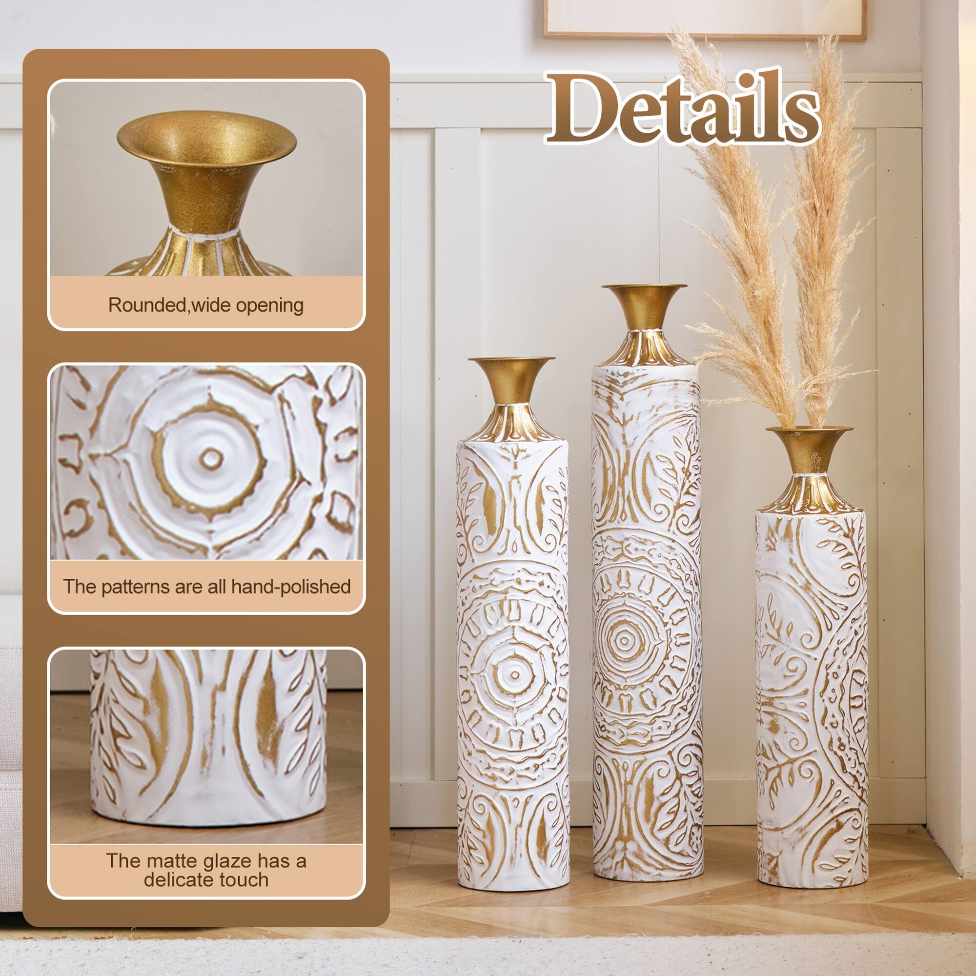 Details

Rounded, wide opening

The patterns are all hand-polished

The matte glaze has a delicate touch