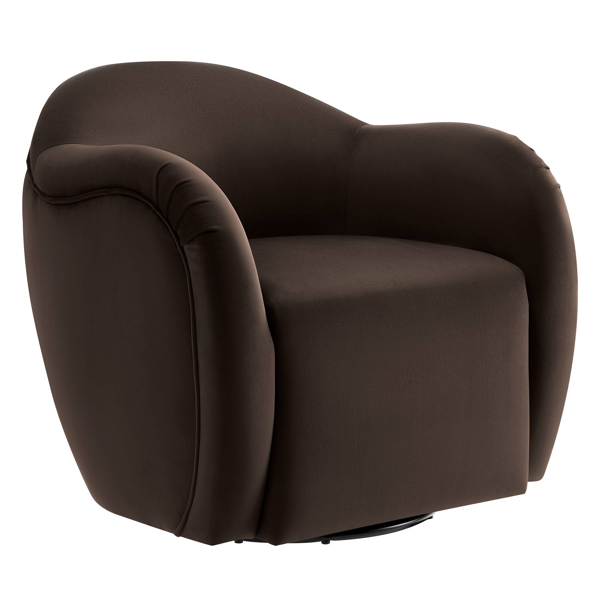 Front. Modway - Compose Performance Velvet Swivel Armchair by Modway - Brown.