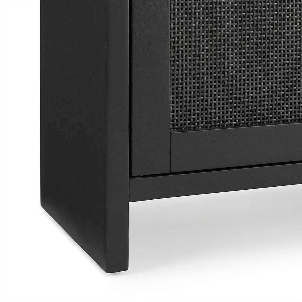 Alt View 1. FurniFact - Vintage Style Record Player Cabinet with Vinyl Storage for Entertainment Centers - Black.
