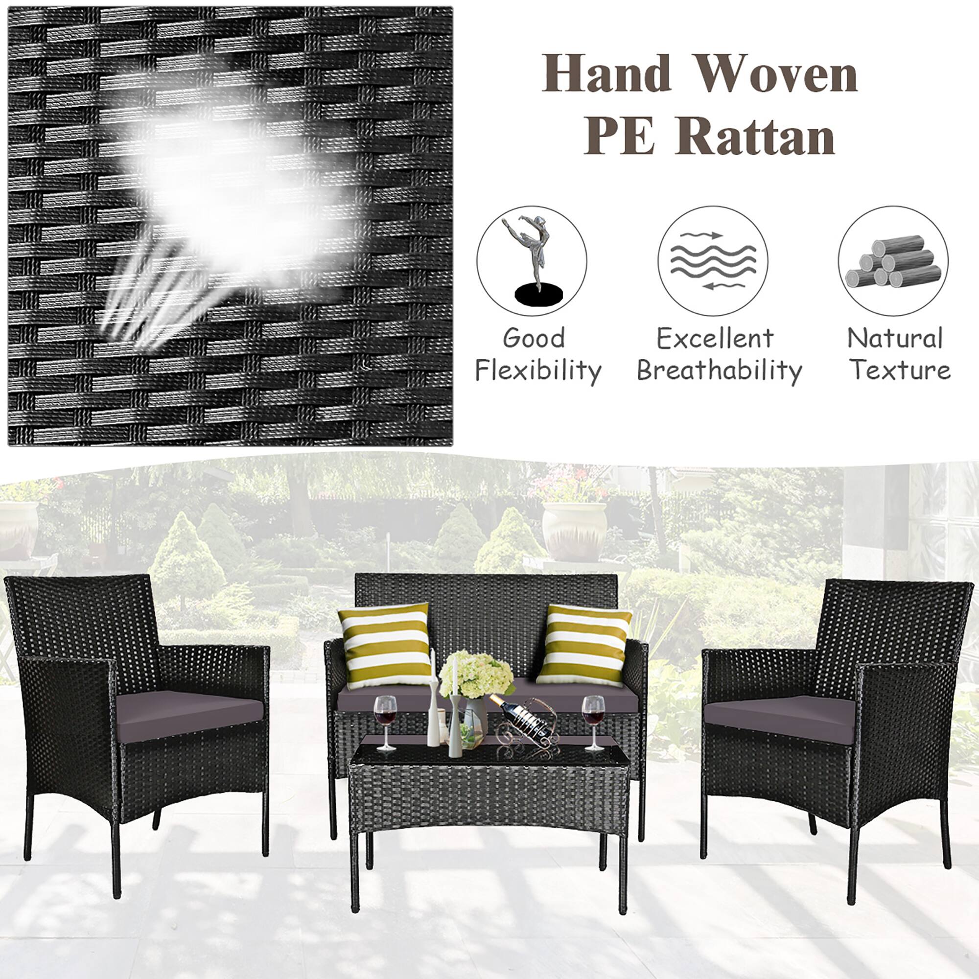 Hand Woven PE Rattan
Good Flexibility
Excellent Breathability
Natural Texture