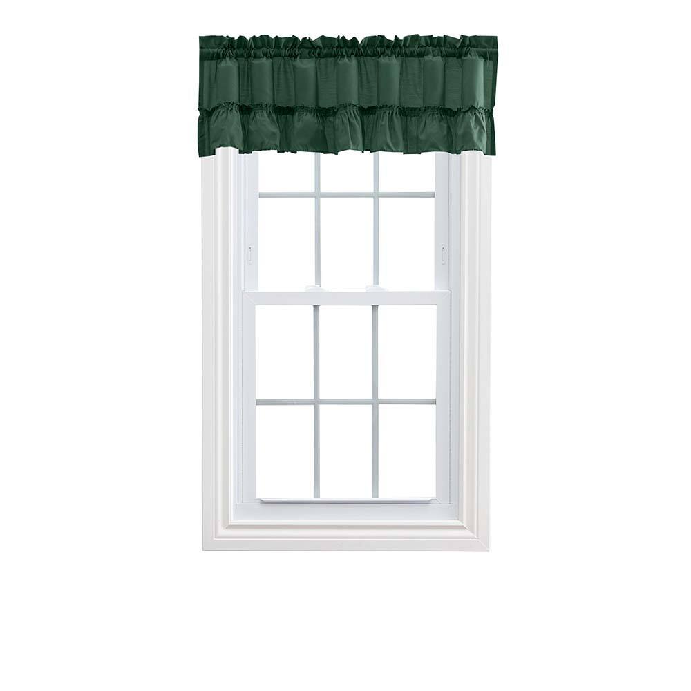 Front. Ellis Curtain - Ellis Stacey 1.5" Rod Pocket High Quality Fabric Solid Color Window Ruffled Filler Valance 54"x13" Harvest - Harvest.